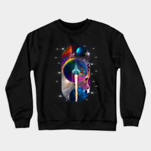 Spaceship on a Planetary Journey Crewneck Sweatshirt